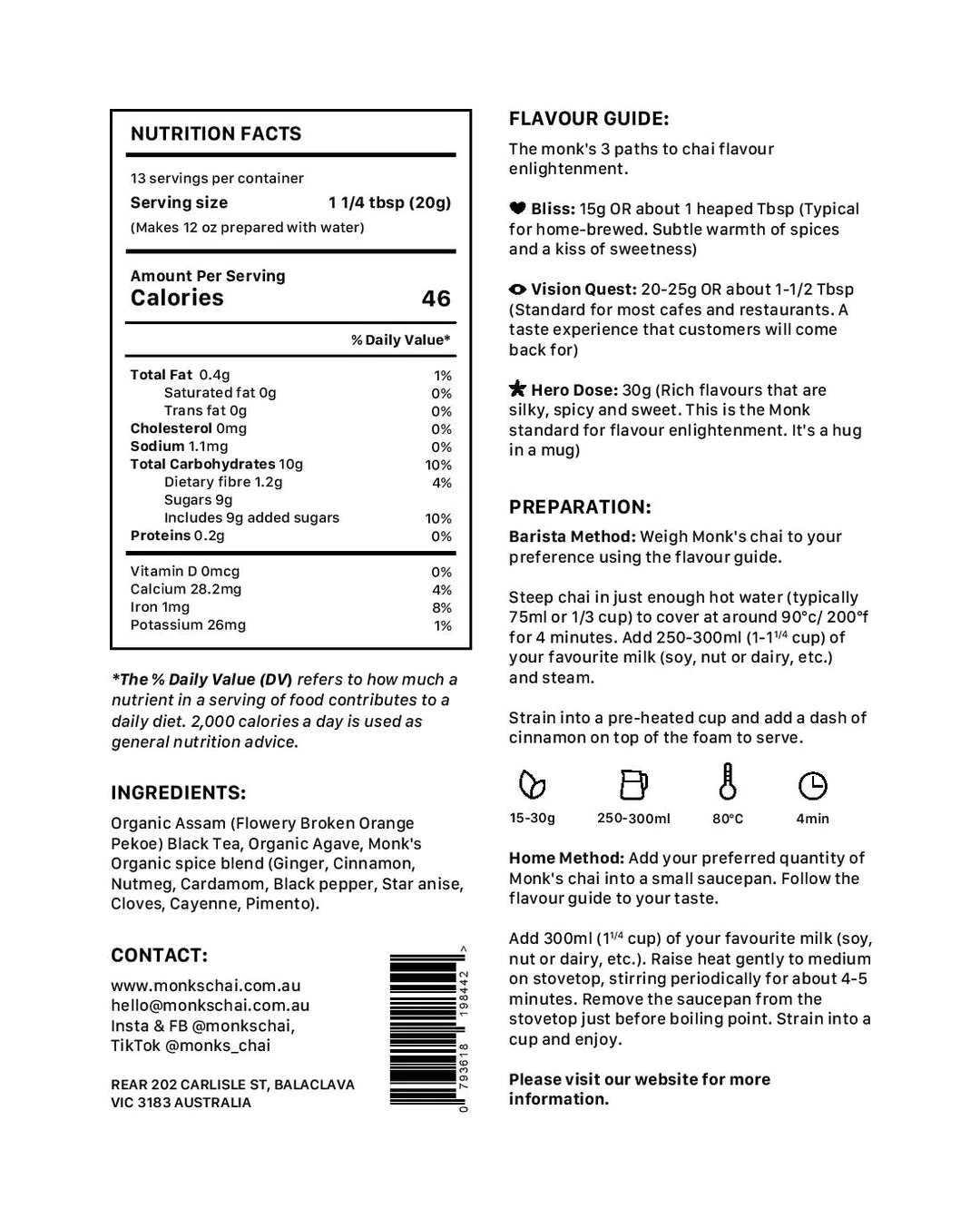 Monk's Organic Specialty Chai